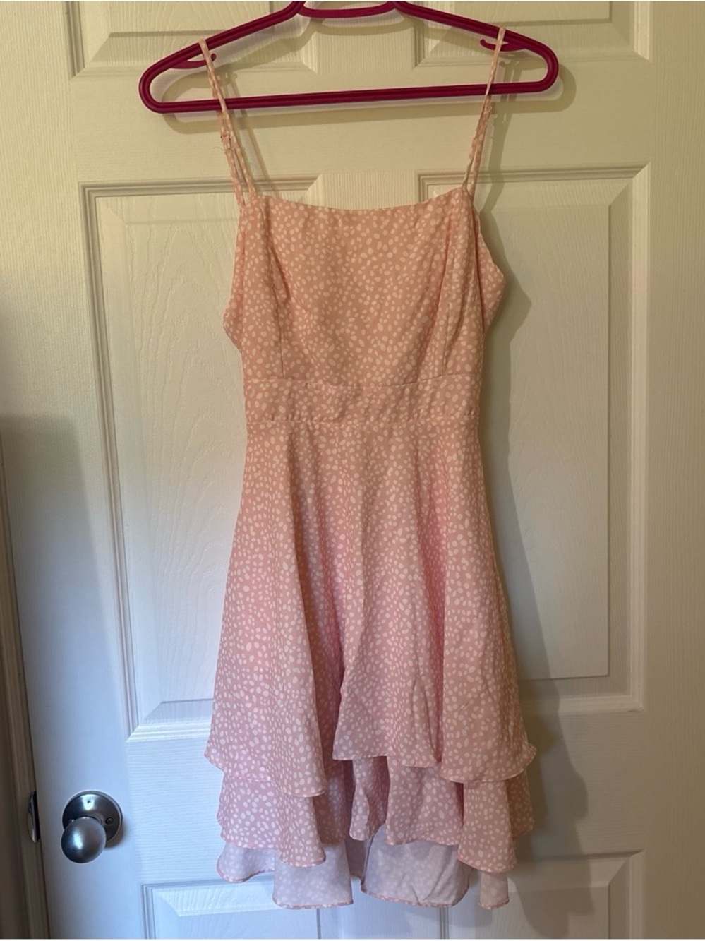 Lovely Day Pink Tiered Spaghetti-Strap Dress